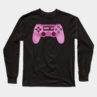 Pink controller - Game on Long Sleeve T-Shirt